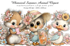 Whimsical Summer Animal Clipart Product Image 1