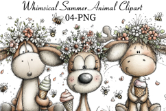 Whimsical Summer Animal Clipart Product Image 1