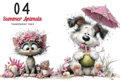 Whimsical Summer Animals Clipart Product Image 1