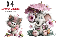 Whimsical Summer Animals Clipart Product Image 1