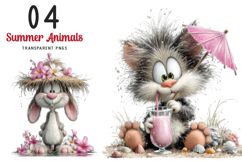 Whimsical Summer Animals Clipart Product Image 1