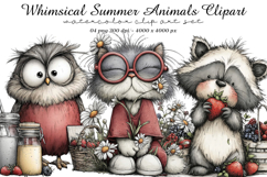 Whimsical Summer Animals Clipart Product Image 1