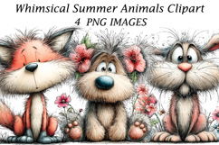 Whimsical Summer Animals Clipart Product Image 1