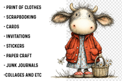 Watercolor Summer Cow Clipart Product Image 2