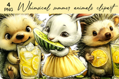 Whimsical Summer Animals Clipart Product Image 1