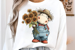 Watercolor Summer Cow Clipart Product Image 3