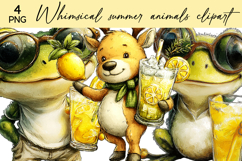 Whimsical Summer Animals Clipart Product Image 1
