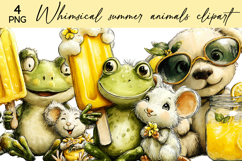 Whimsical Summer Animals Clipart Product Image 1