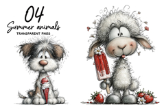 Whimsical summer animals clipart Product Image 1