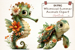 Whimsical Summer Animals Clipart Product Image 1