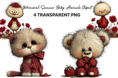 Whimsical Summer Baby Animals Clipart Product Image 1