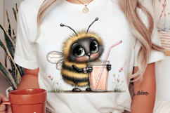Whimsical summer Baby Bee Clipart Product Image 2