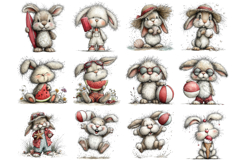 Whimsical Summer Beach Bunny Clipart Product Image 3