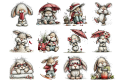 Whimsical Summer Beach Bunny Clipart Product Image 4