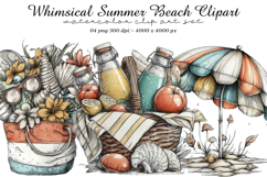 Whimsical Summer Beach Clipart Product Image 1