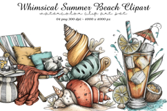 Whimsical Summer Beach Clipart Product Image 1