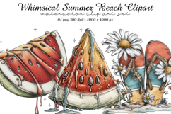Whimsical Summer Beach Clipart Product Image 1