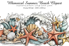 Whimsical Summer Beach Clipart Product Image 1