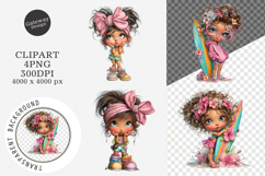 Whimsical-summer Beach Girl Clipart Product Image 1