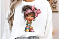 Whimsical-summer Beach Girl Clipart Product Image 2