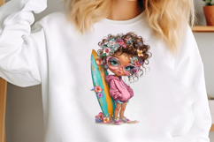 Whimsical-summer Beach Girl Clipart Product Image 3