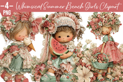 Whimsical Summer Beach Girls Clipart Product Image 1