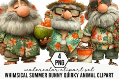 Whimsical Summer Beach Grandpa Clipart Product Image 1