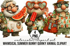 Whimsical Summer Beach Grandpa Clipart Product Image 1
