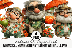 Whimsical Summer Beach Grandpa Clipart Product Image 1