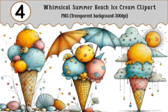 Whimsical Summer Beach Ice Cream Clipart Product Image 1