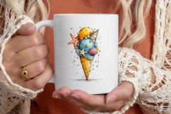 Whimsical Summer Beach Ice Cream Clipart Product Image 3