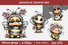Whimsical Summer Bee Clipart Product Image 1