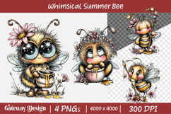 Whimsical Summer Bee Clipart Product Image 1