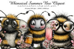 Whimsical Summer Bee Clipart Product Image 1