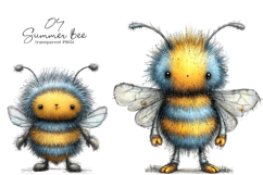 Whimsical Summer Bee Clipart Product Image 1