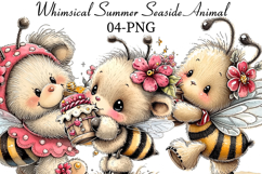 Whimsical Summer Bee Clipart Product Image 1