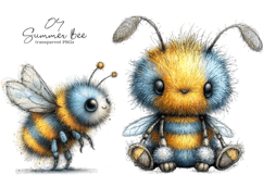 Whimsical Summer Bee Clipart Product Image 1