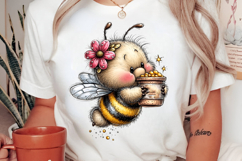 Whimsical Summer Bee Clipart Product Image 2