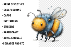 Whimsical Summer Bee Clipart Product Image 2