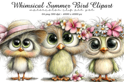 Whimsical Summer Bird Clipart Product Image 1