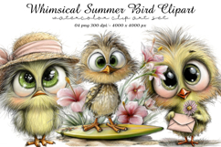 whimsical summer bird clipart Product Image 1