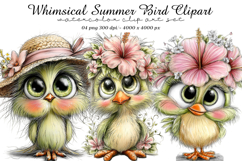 Whimsical Summer Bird Clipart Product Image 1