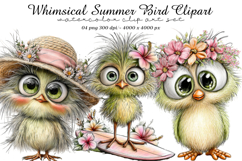 Whimsical Summer Bird Clipart Product Image 1