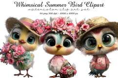 Whimsical Summer Bird Clipart Product Image 1