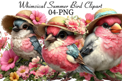 Whimsical Summer Bird Clipart Product Image 1