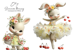 Whimsical Summer Bunny Fruits Clipart Product Image 1