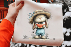 Whimsical Summer Bunny Watercolor Clipart Product Image 2