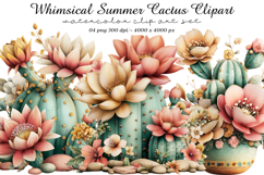 Whimsical Summer Cactus Clipart Product Image 1