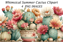Whimsical Summer Cactus Clipart Product Image 1