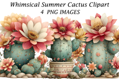 Whimsical Summer Cactus Clipart Product Image 1